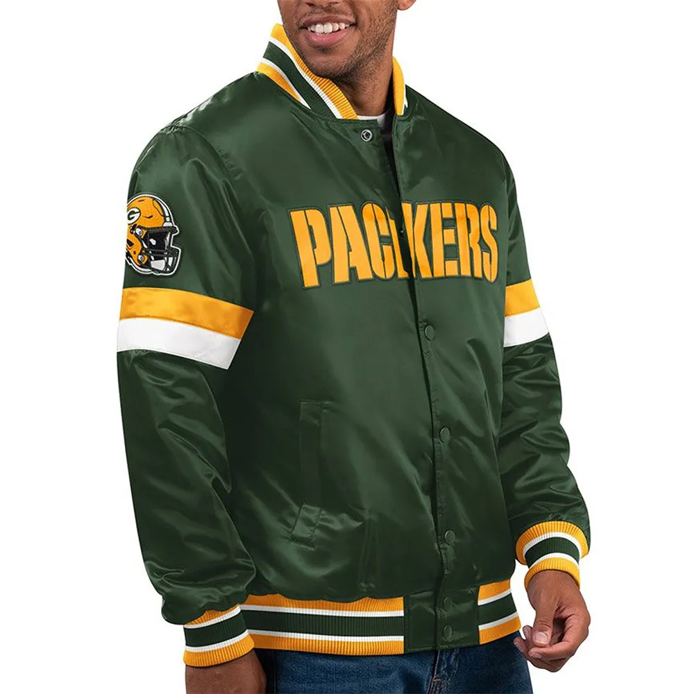 Green Bay Packers Home Game Green Satin Jacket Green Bay Packers Home Game Green Satin Jacket