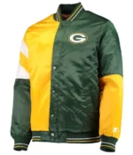 Green Bay Packers Leader Satin Full-Snap Green-Yellow Jacket