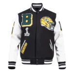 Green Bay Packers Mashup Rib Varsity Wool-Leather Jacket
