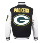 Green Bay Packers Mashup Rib Varsity Wool-Leather Jacket