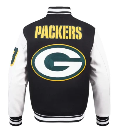 Green Bay Packers Mashup Rib Varsity Wool-Leather Jacket