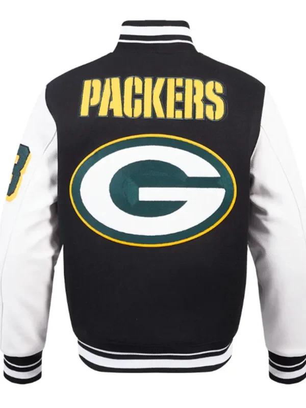 Green Bay Packers Mashup Rib Varsity Wool-Leather Jacket