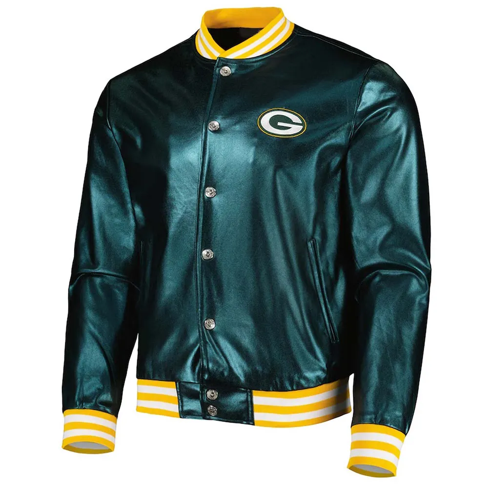 Green Bay Packers Metallic Green Jacket Green Bay Packers Metallic Green Jacket