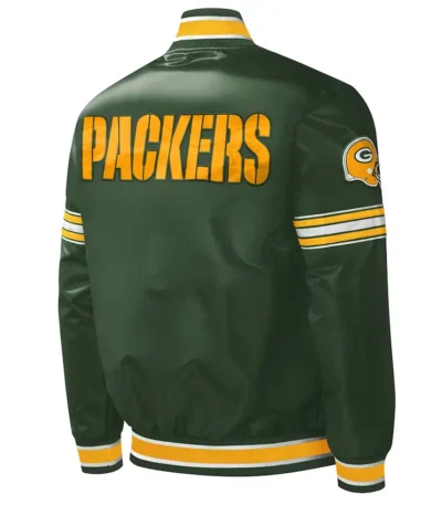 Green Bay Packers Midfield Varsity Green Satin Jacket