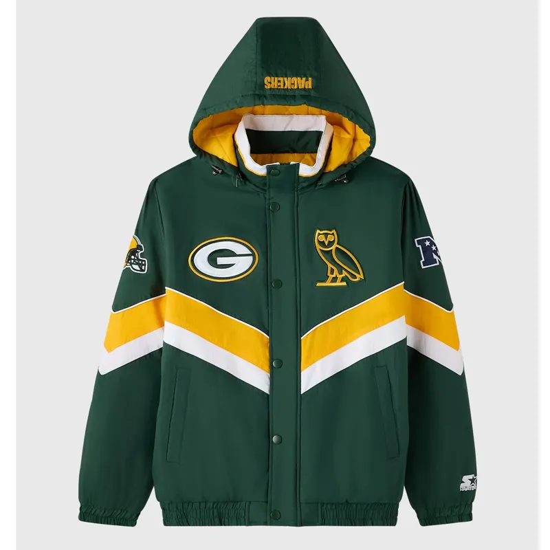 Green Bay Packers OVO Sideline Puffer Jacket Green Bay Packers OVO Sideline Puffer Jacket