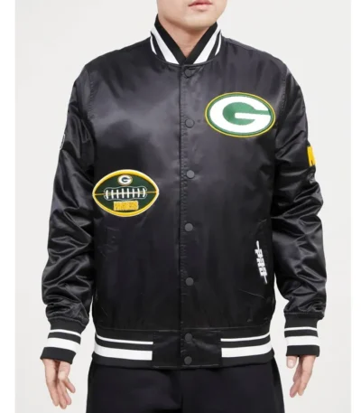 Green Bay Packers Old English Classic Rib Satin Jacket