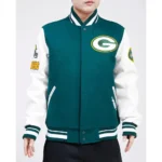 Green Bay Packers Old English Classic Rib Varsity Jacket