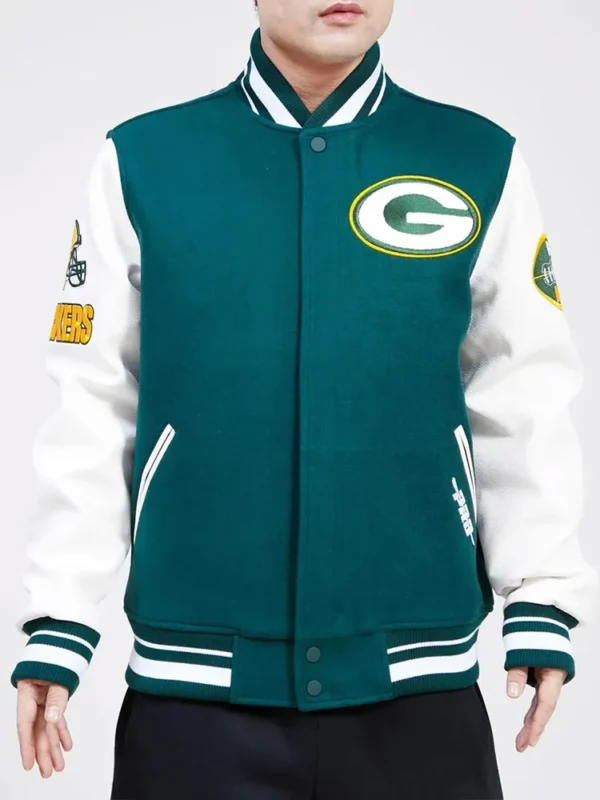 Green Bay Packers Old English Classic Rib Varsity Jacket