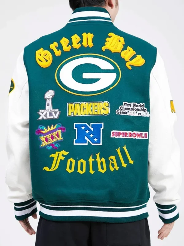 Green Bay Packers Old English Classic Rib Varsity Jacket