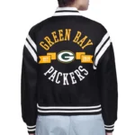 Green Bay Packers Printed Logo Varsity Satin Jacket