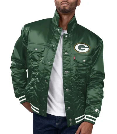 Green Bay Packers Silver Tab Trucker Jacket