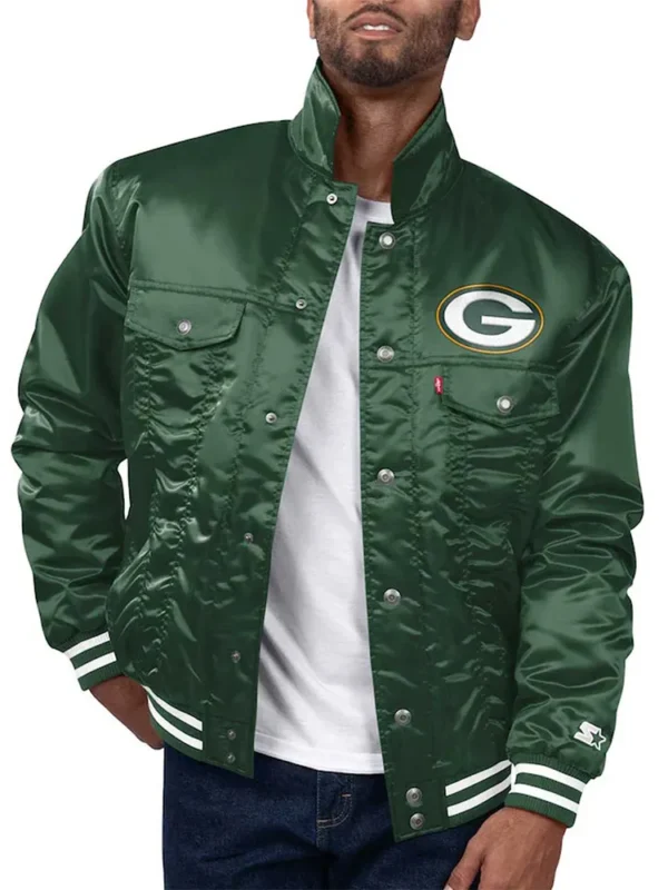 Green Bay Packers Silver Tab Trucker Jacket