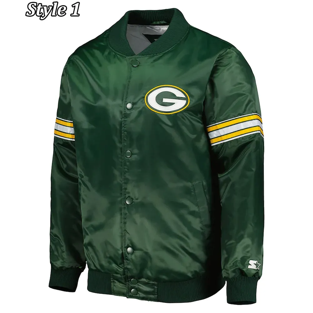 Green Bay Packers The Pick and Roll Satin Jacket Green Bay Packers The Pick and Roll Satin Jacket