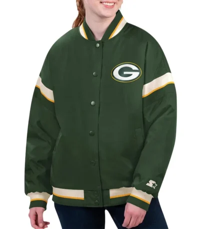 Green Bay Packers Tournament Green Varsity Jacket