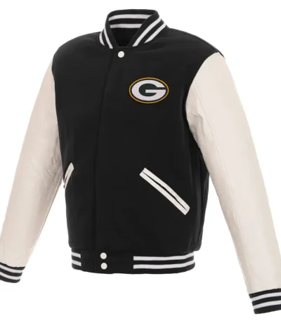 Green Bay Packers Varsity Black-White Jacket
