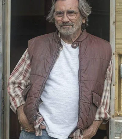 Griffin Dunne This Is Us Nicky Pearson Brown Cotton Vest