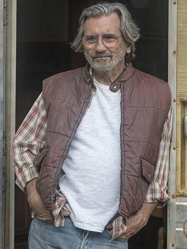 Griffin Dunne This Is Us Nicky Pearson Brown Cotton Vest Griffin Dunne This Is Us Nicky Pearson Brown Cotton Vest