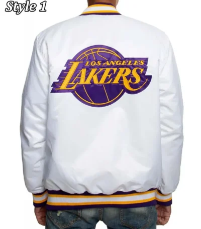 Hardwood Classics Los Angeles Lakers White Satin Jacket