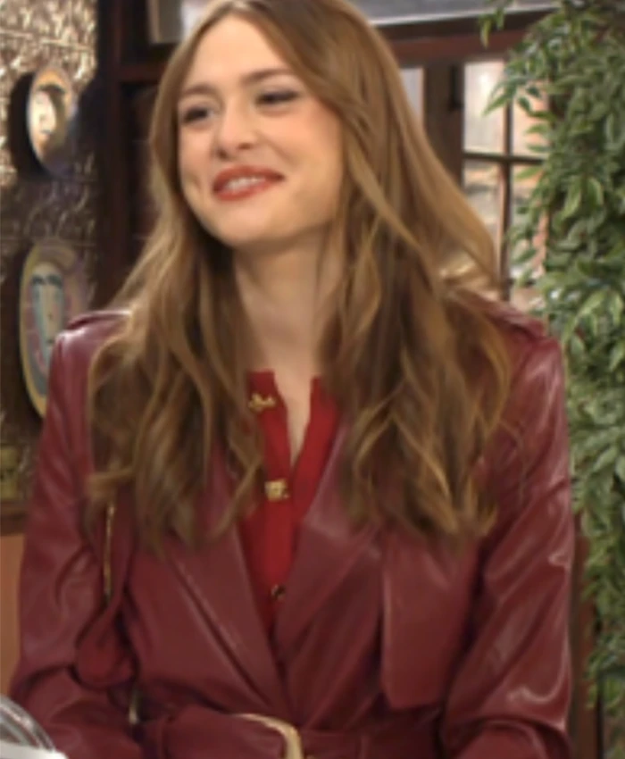 Hayley Erin The Young And The Restless Burgundy Coat Hayley Erin The Young And The Restless Burgundy Coat