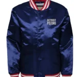 Heavyweight Detroit Pistons Navy Satin Jacket