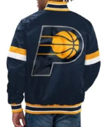 Home Game Indiana Pacers Navy Satin Bomber Jacket