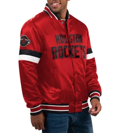 Home Game Rockets Black Satin Jacket