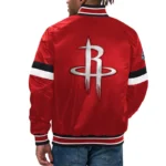 Home Game Rockets Black Satin Jacket