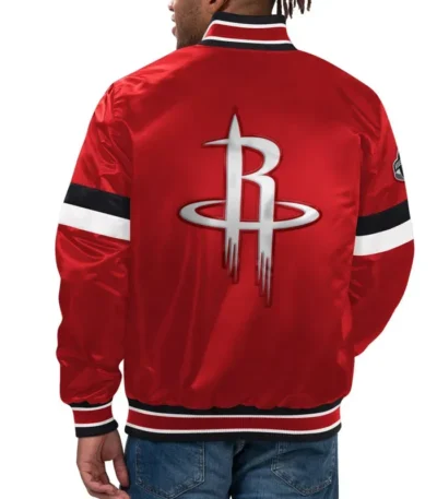 Home Game Rockets Black Satin Jacket