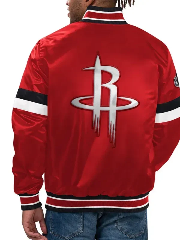 Home Game Rockets Black Satin Jacket