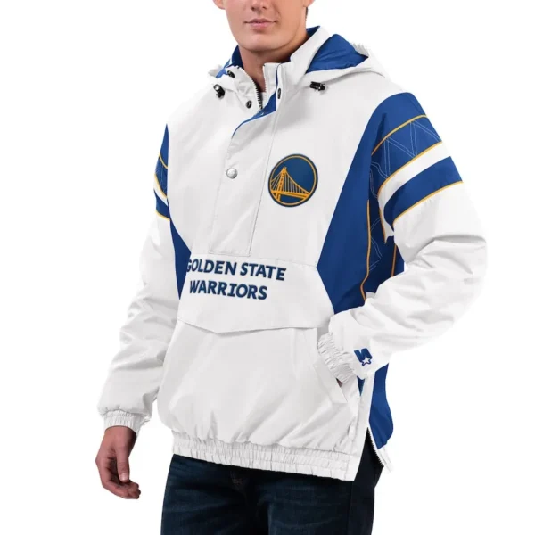 Home Team Golden State Warriors White Half-Zip Jacket