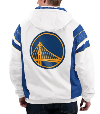 Home Team Golden State Warriors White Half-Zip Jacket