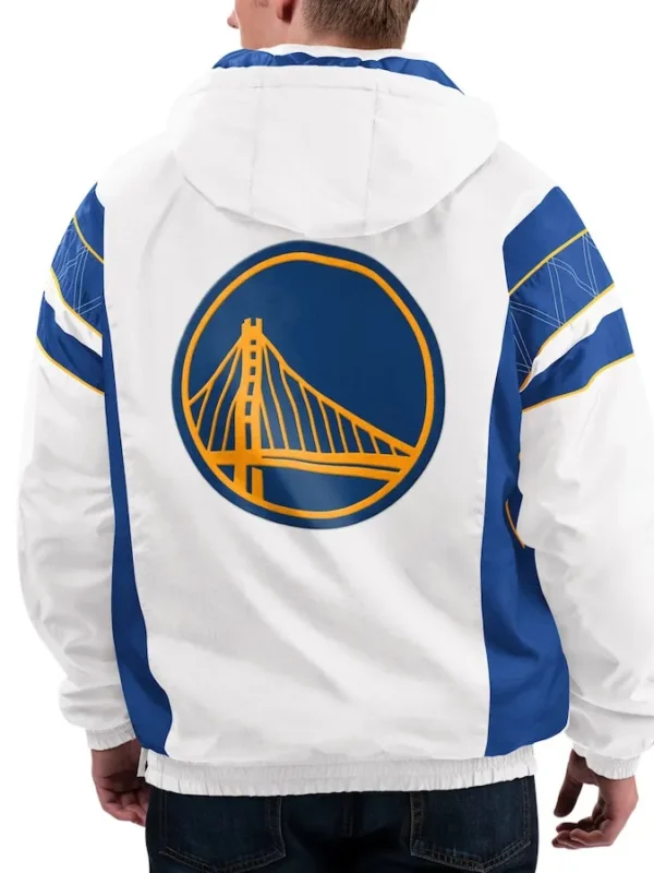 Home Team Golden State Warriors White Half-Zip Jacket