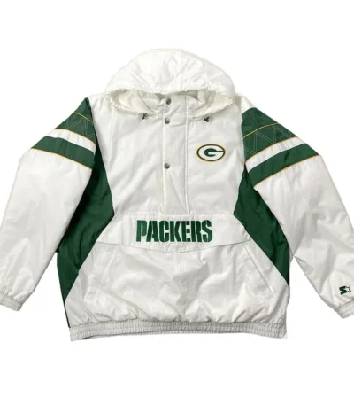 Home Team Green Bay Packers White Half-Zip Jacket
