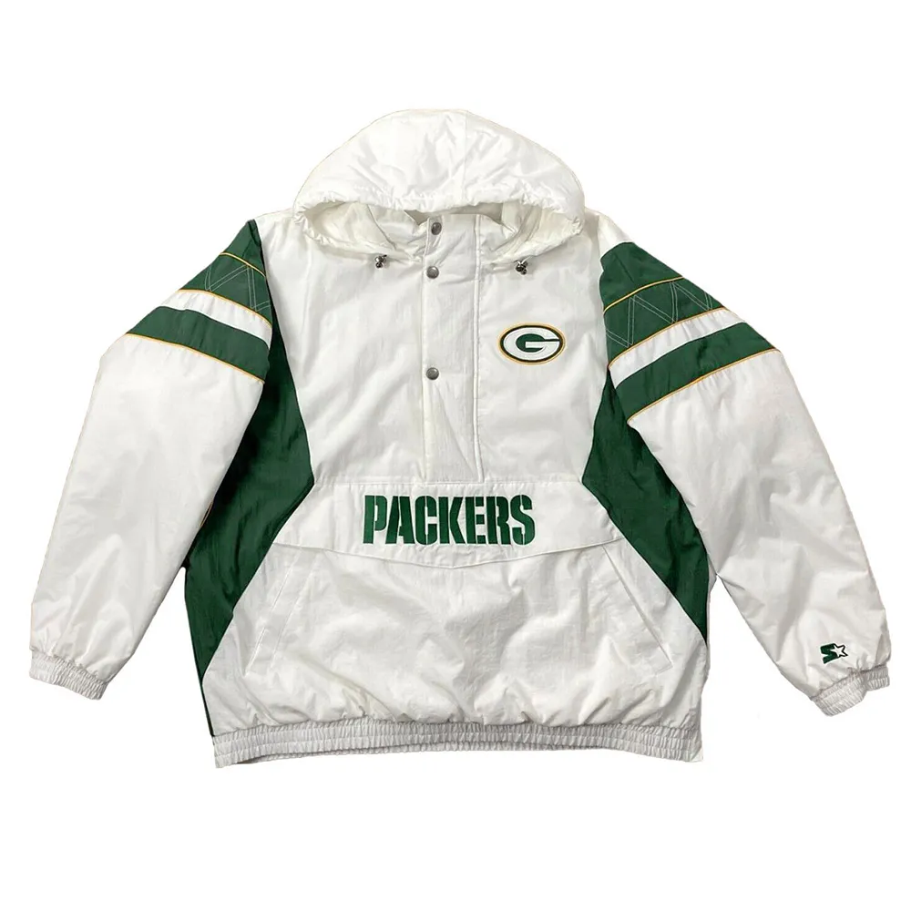 Home Team Green Bay Packers White Half-Zip Jacket Home Team Green Bay Packers White Half-Zip Jacket