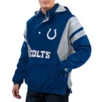 Home Team Indianapolis Colts Royal-Gray Half-Zip Hoodie Jacket