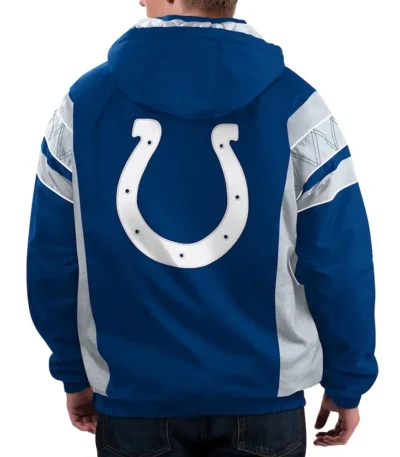 Home Team Indianapolis Colts Royal-Gray Half-Zip Hoodie Jacket