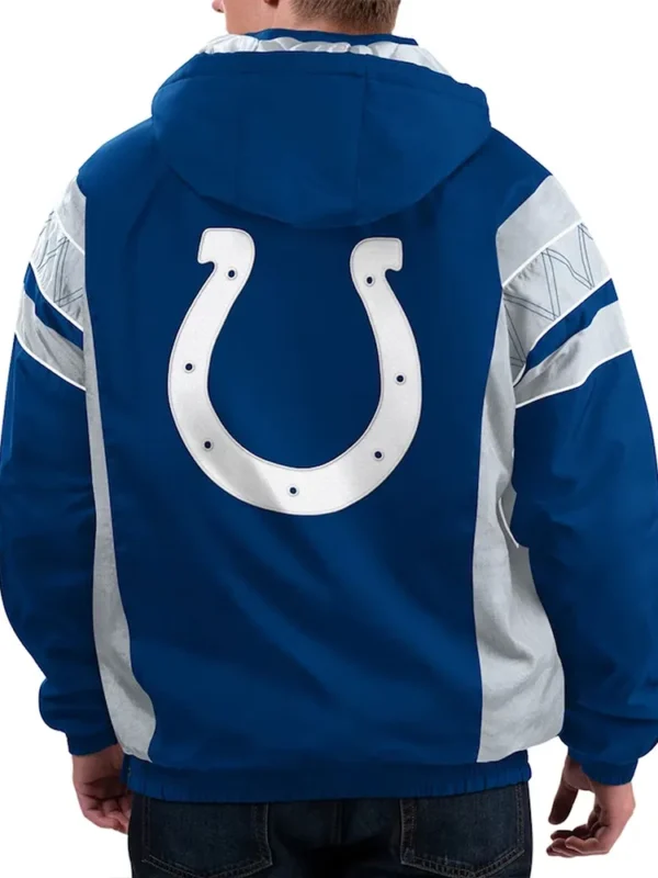 Home Team Indianapolis Colts Royal-Gray Half-Zip Hoodie Jacket