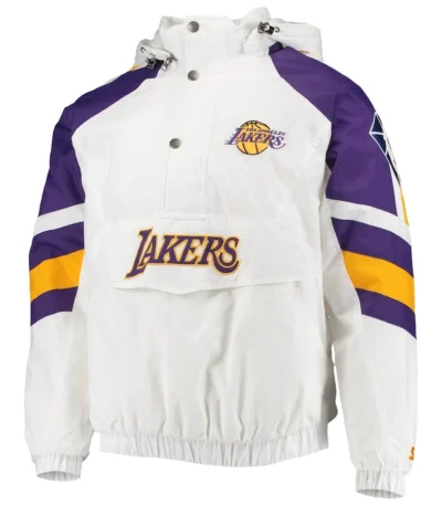 Home Team Los Angeles Lakers White Half-Zip Jacket