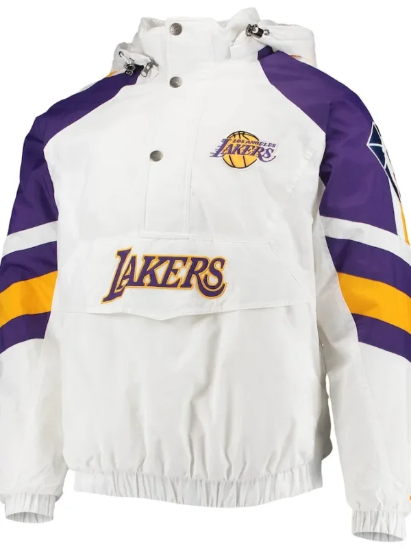 Home Team Los Angeles Lakers White Half-Zip Jacket