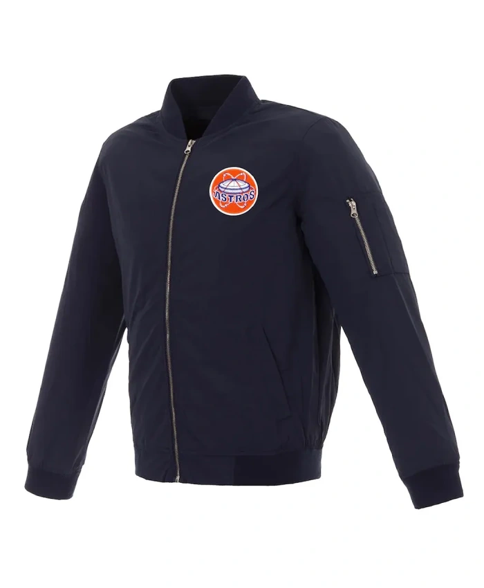 Houston Astros Bomber Navy Nylon Jacket Houston Astros Bomber Navy Nylon Jacket