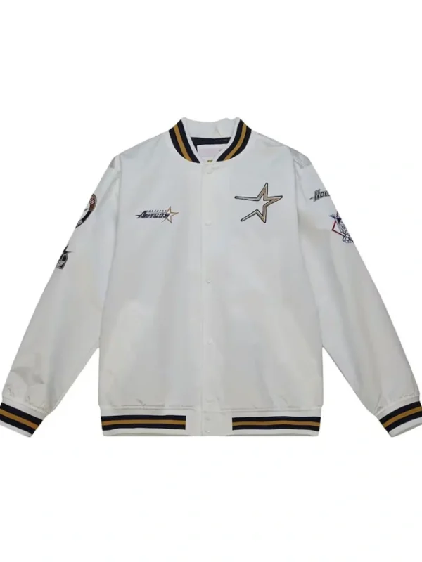 Houston Astros City Collection White Varsity Satin Jacket