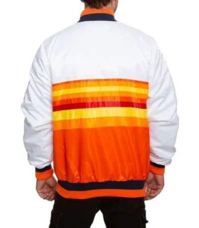 Houston Astros White and Orange Satin Jacket