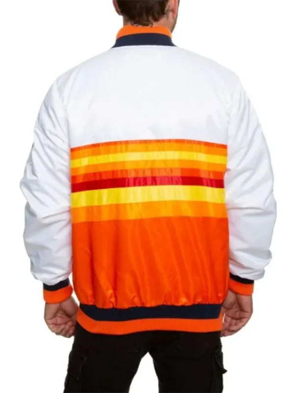 Houston Astros White and Orange Satin Jacket