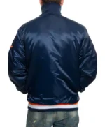 Houston Astros Navy Full-Zip Varsity Satin Jacket