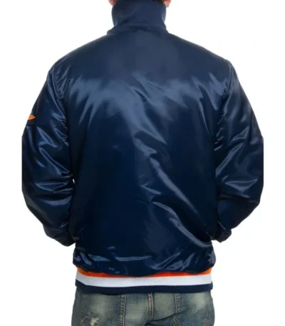 Houston Astros Navy Full-Zip Varsity Satin Jacket