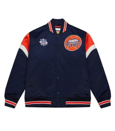 Houston Astros Heavyweight Navy Satin Jacket