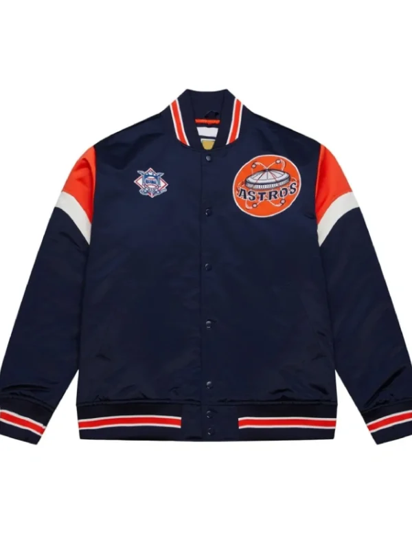 Houston Astros Heavyweight Navy Satin Jacket