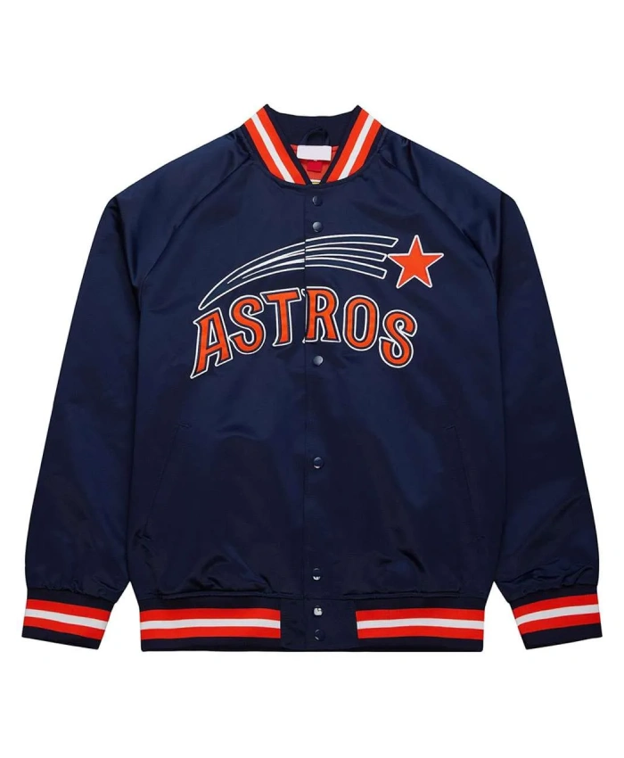 Houston Astros Navy Blue Lightweight Satin Jacket Houston Astros Navy Blue Lightweight Satin Jacket