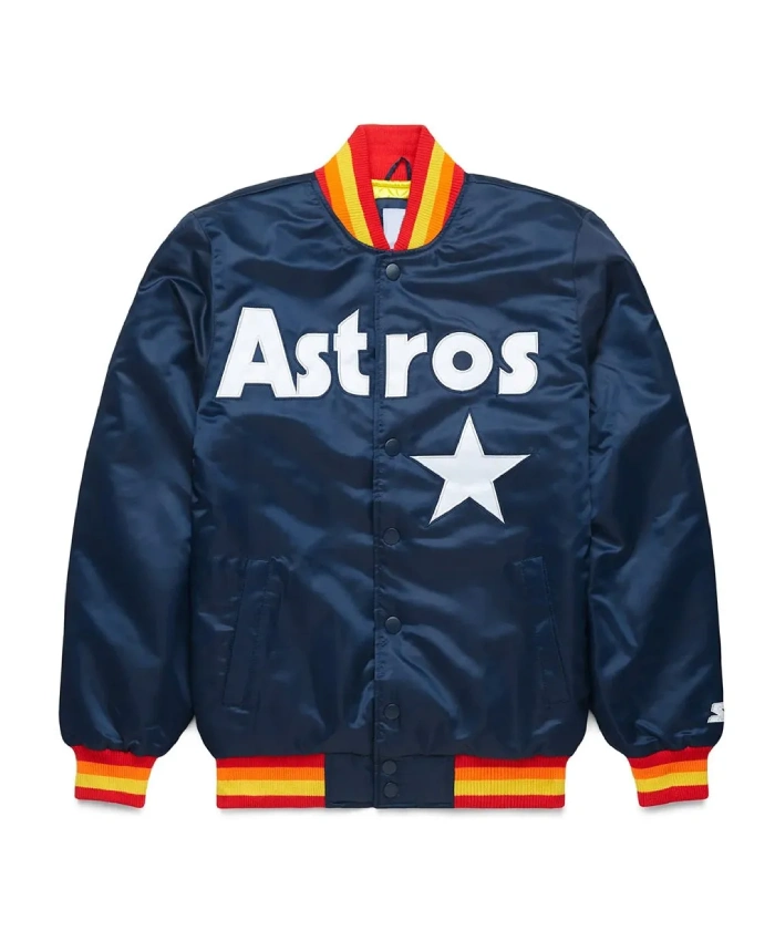 Houston Astros Navy Classic Satin Jacket Houston Astros Navy Classic Satin Jacket