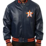 Houston Astros Navy Varsity Leather Jacket